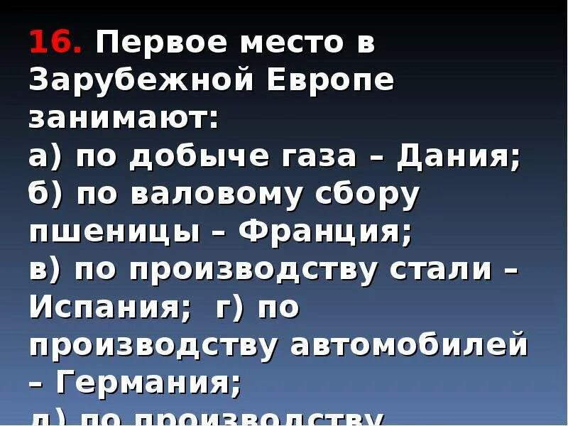 Первое место в зарубежной европе занимают