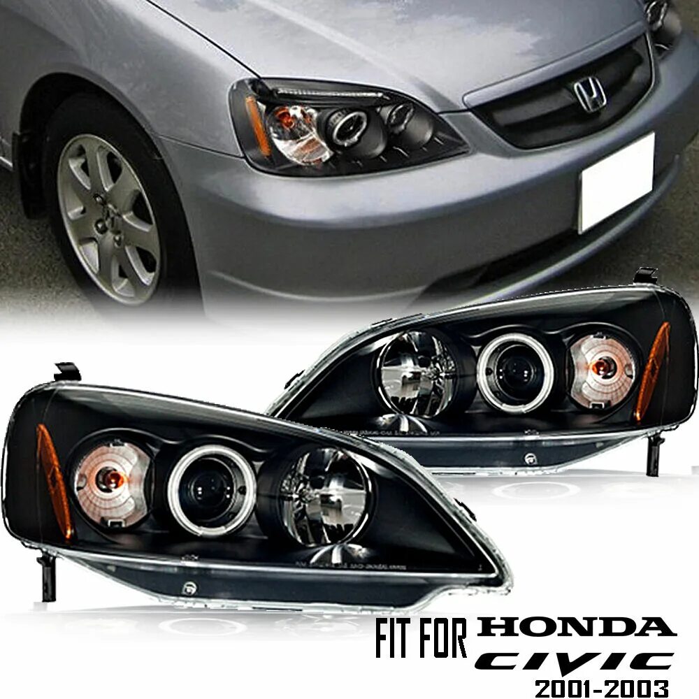 Купить фары цивик. 2001 Honda Civic Headlights. Диодные линзы Honda Civic 7. Линзы Honda Civic 7 2004. Honda Civic 7 фары.