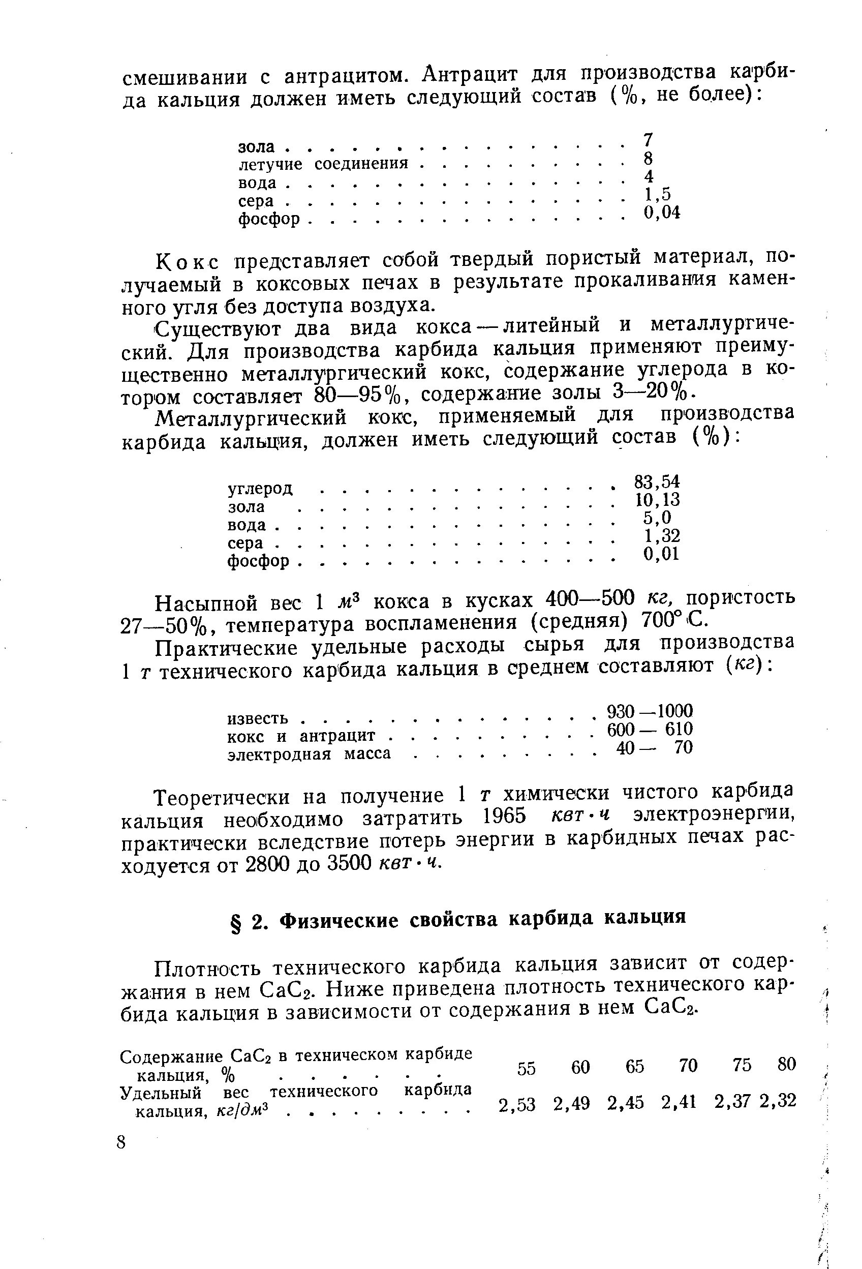 Какая плотность карбида кальция. Какая плотность карбида кальция