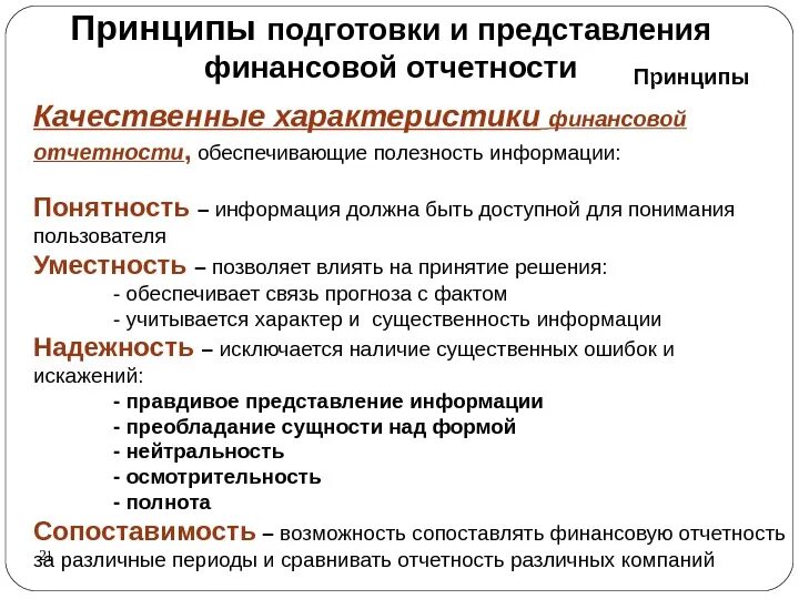 Принципы финансовой информации. Качественные характеристики финансовой информации. Качественные характеристики финансовых отчетов.. Качественные характеристики финансовой отчетности. Принципы подготовки финансовой отчетности.