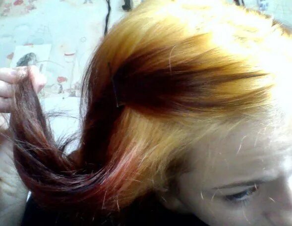 Неудачное обесцвечивание. Неудачное осветление темных волос. Плохо осветленные волосы. Рыжая полоса на волосах после осветления. Выпали волосы после осветления