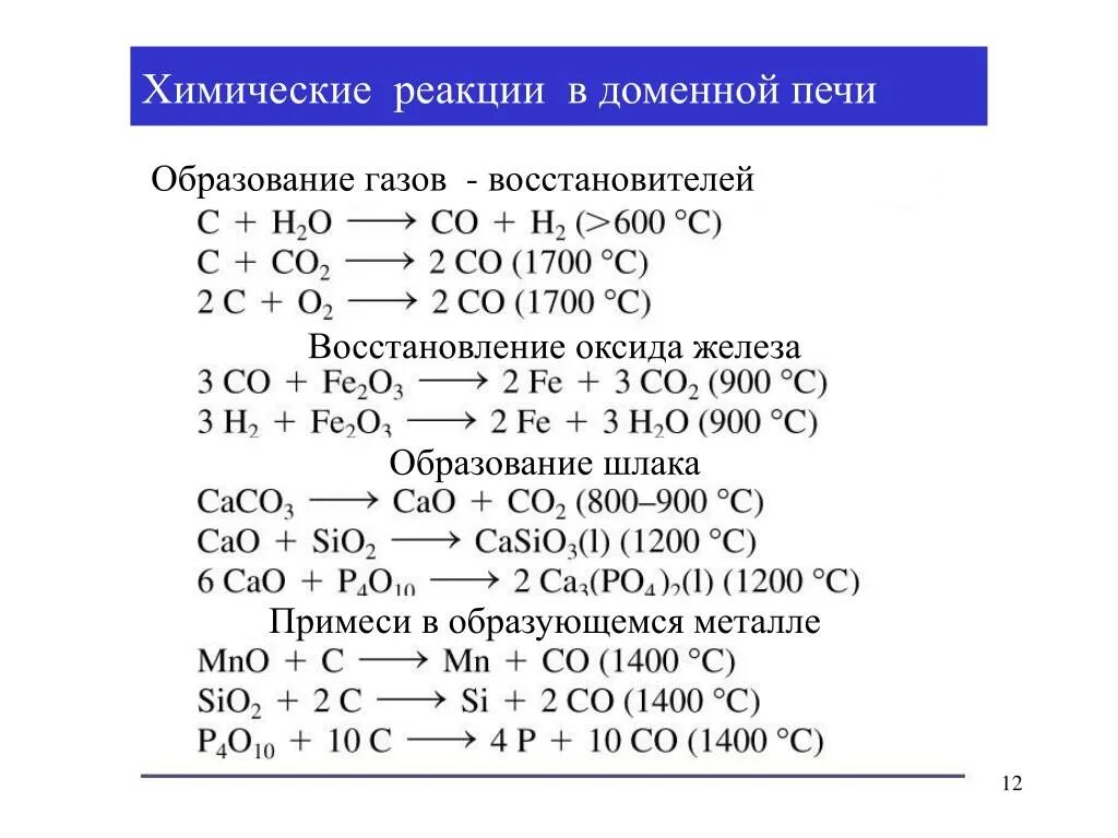 Восстановление железа алюминием реакция. Реакции в доменной печи. Производство стали химические реакции. Реакции протекающие в доменной печи. Химические реакции чугуна.