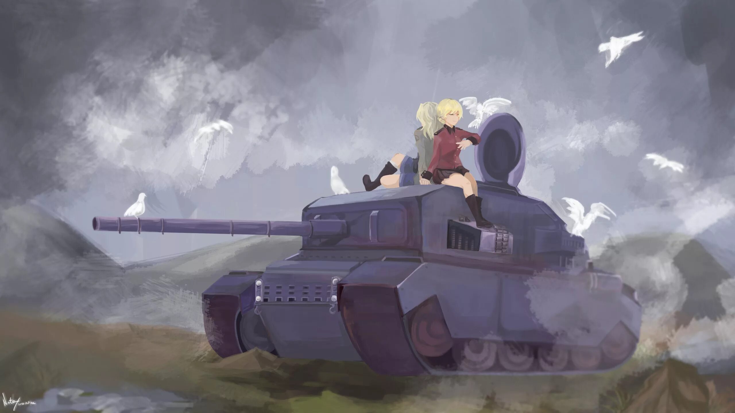 Берг танкистка читать. Girls und Panzer тог 2. Girls und Panzer тигр 2. Девушки и танки.