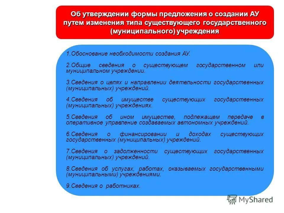 Смена типа учреждения. Изменение типа государственного муниципального учреждения. Изменение типа государственного муниципального учреждения. Изменение типа государственного муниципального учреждения. Типы муниципальных учреждений.