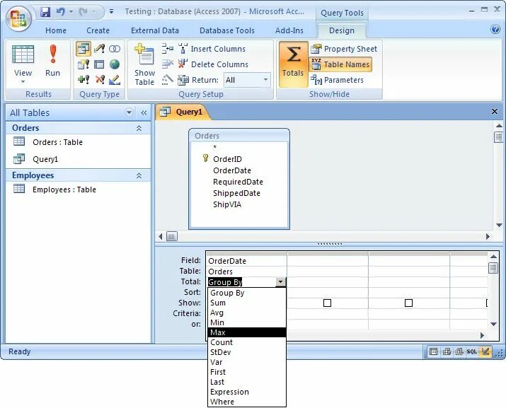 Access query. Min Max access. Функция sum в access. SQL запросы в access. MS access 2007.