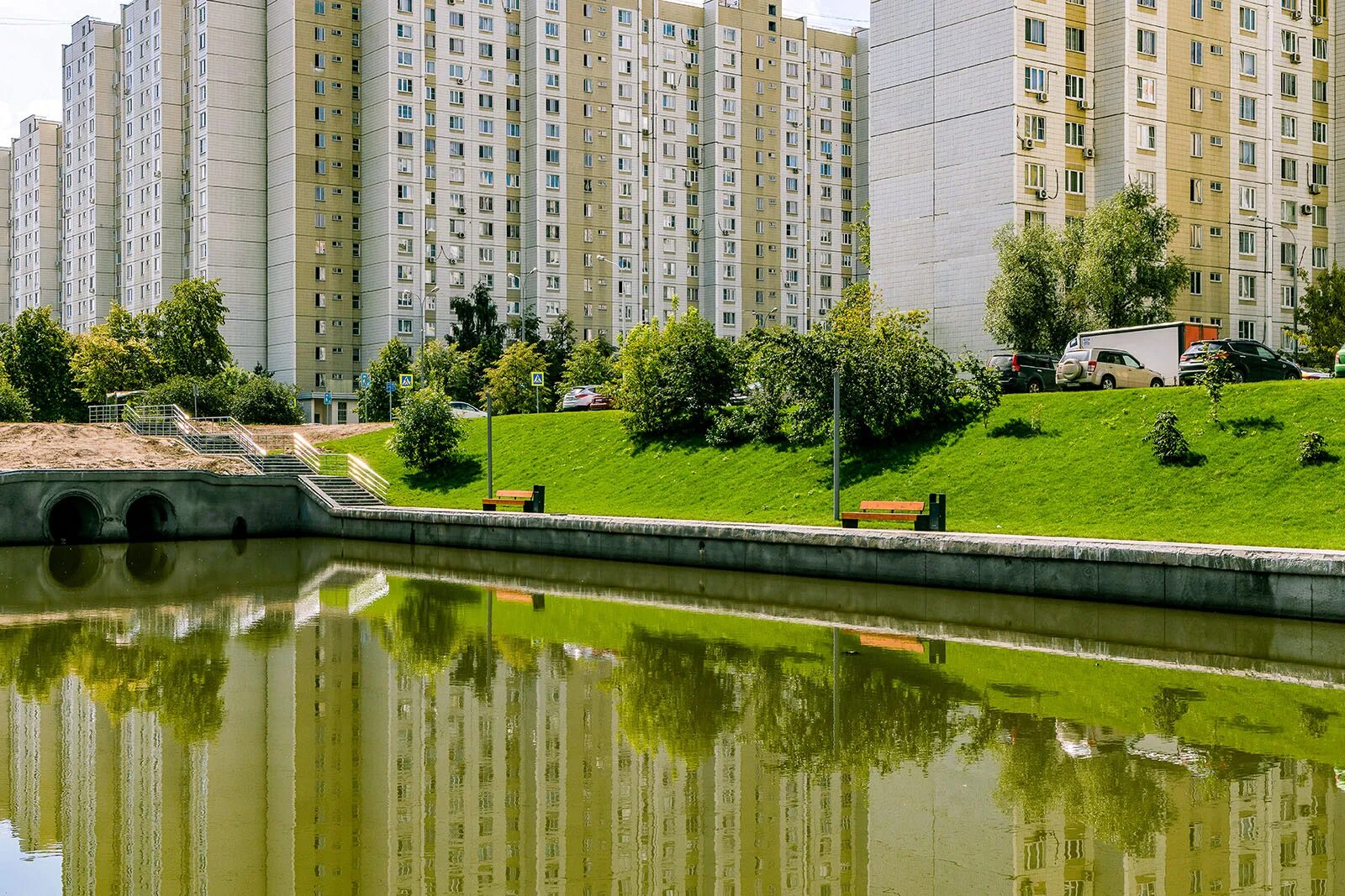 Пруды в Марьино. Зоны отдыха Марьино. Комфортный район. Пруд Московский Изобильнинский район.