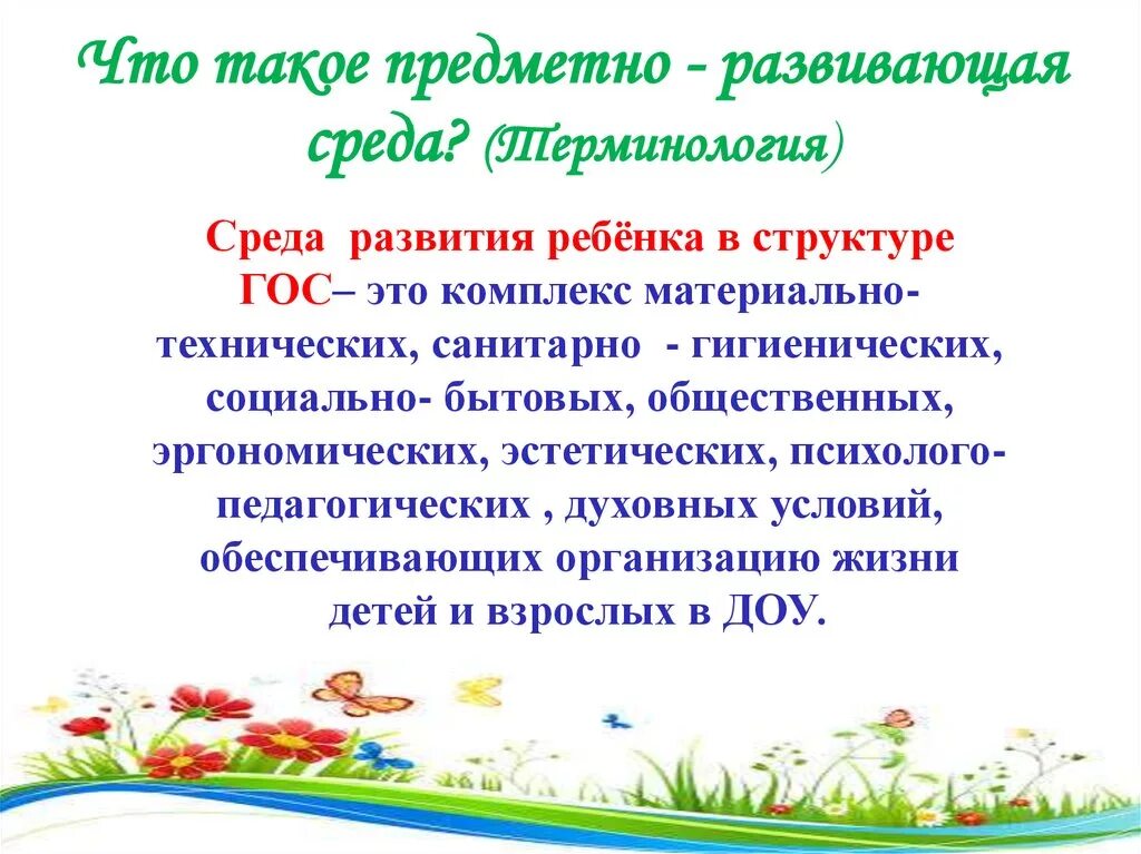 Развитый окружение. Среда развития. Термин детский сад. Что позволяет среде развиваться.