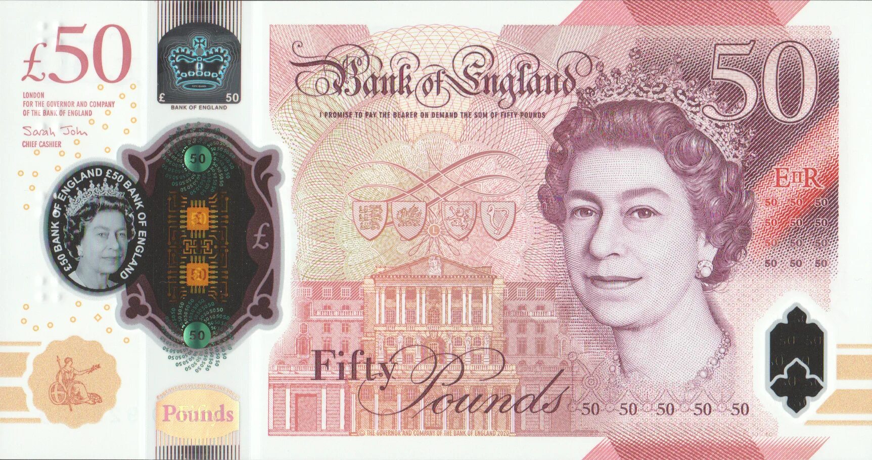Банкноты Великобритании 50 фунтов. Фунты стерлингов 50 фунтов. 50 Фунтов стерлингов купюра банк Англии. Фунт стерлингов с Елизаветой.