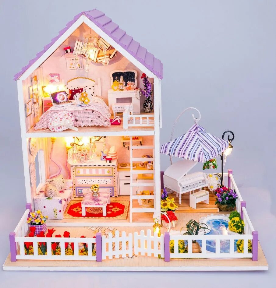 Кукольные игрушки купить. Dollhouse Miniature кукольный домик. Dollhouse Miniature кукольный домик румбокс. M038 румбокс. Румбокс DIY House с бассейном.