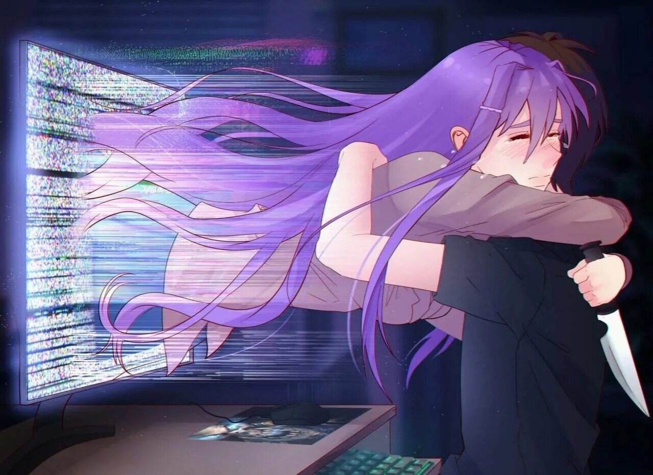 Yuri work on his computer for two. Юри доки доки арт. юри литературный клуб доки. аниме арт, doki doki literature club. doki doki literature club yuri art.
