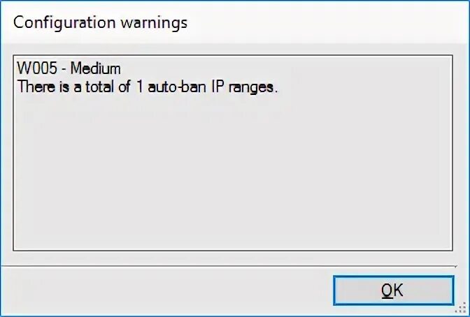Configuration warning. Configuration warning
