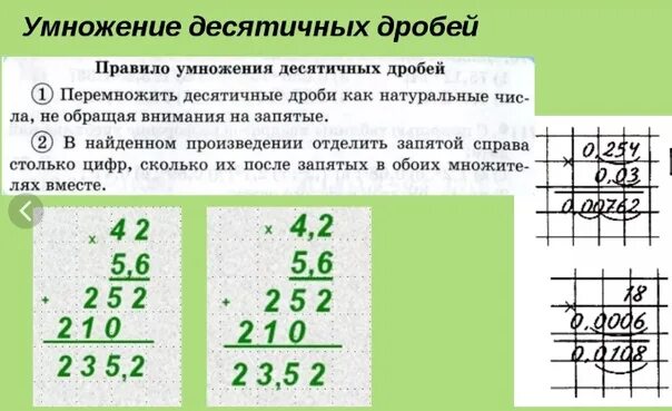 Множитель произведение десятичную дробь. Умножение десятичных дробей в столбик. Правило умножения десятичных дробей. Как умножать десятичные дроби. Правило умножения десятичных дробей 5 класс.