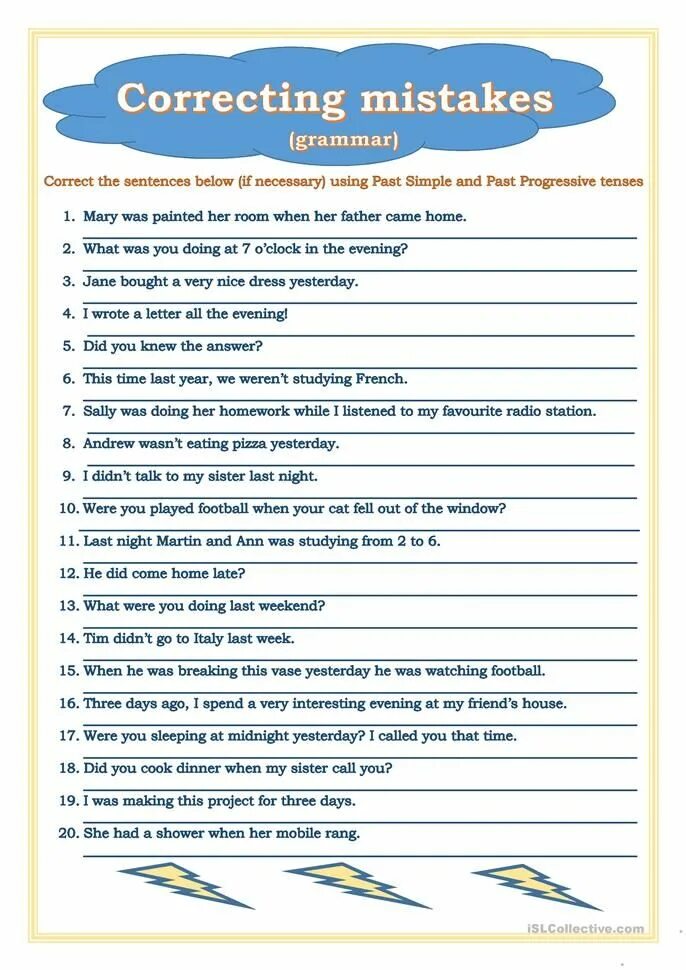 Worksheets грамматика. Паст Симпл find mistakes. Correcting mistakes Grammar ответы. Present simple correct the mistakes. To necessary tasks