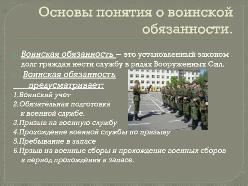 38 фз о воинской обязанности. Воинская обязанность. Воинская обязанность граждан РФ. Основы воинской обязанности. Под воинской обязанностью понимается.