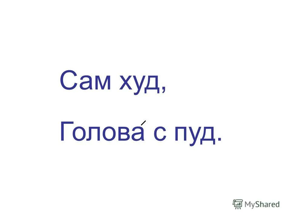сам худ а голова с пуд загадка