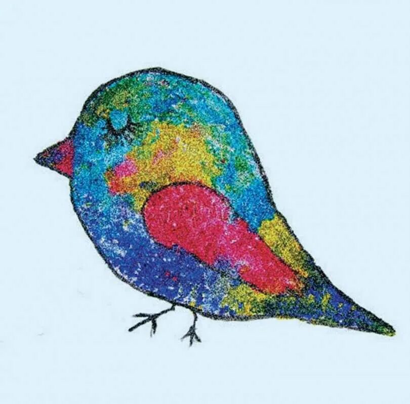 Галактическая птица. Рисование птички для малышей. Галактическая птица изо. Рисунки цветные. Рисование солью птичек.