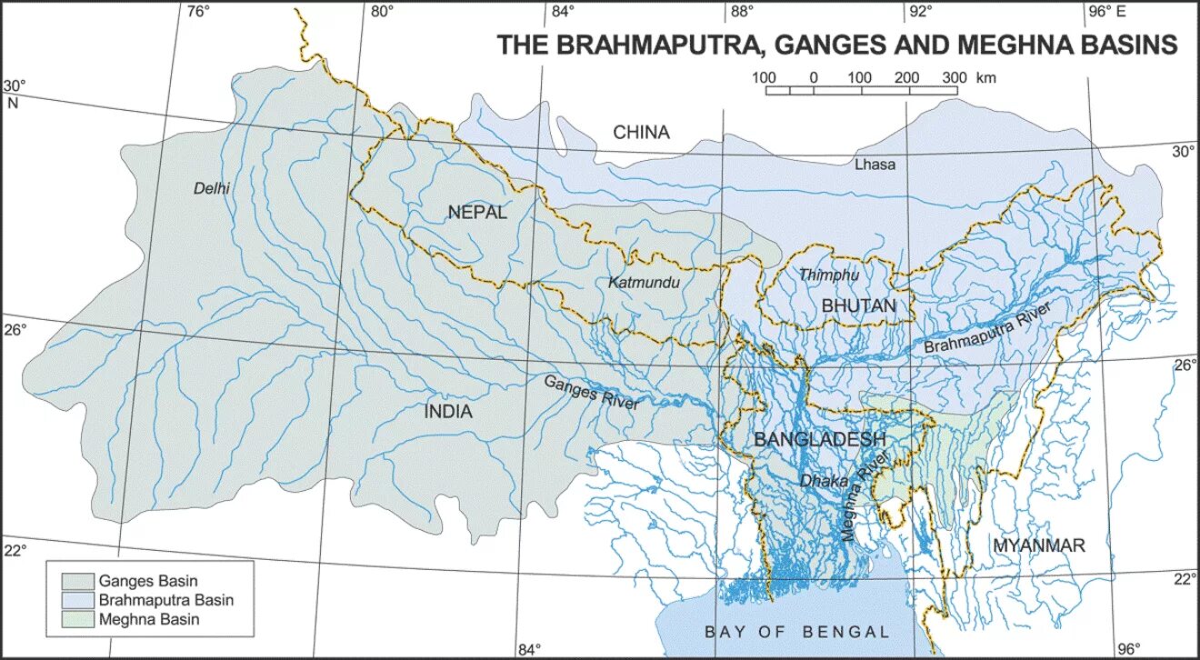 Бассейн реки Брахмапутра. Река ганг на карте. Река ганг и Брахмапутра на карте. Четырехугольник на контурной карте река ганг