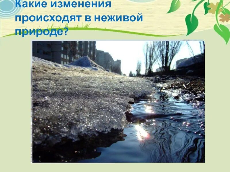 Изменения в неживой природе весной биология 5. Весенние явления в неживой природе. Весенние изменения в природе.