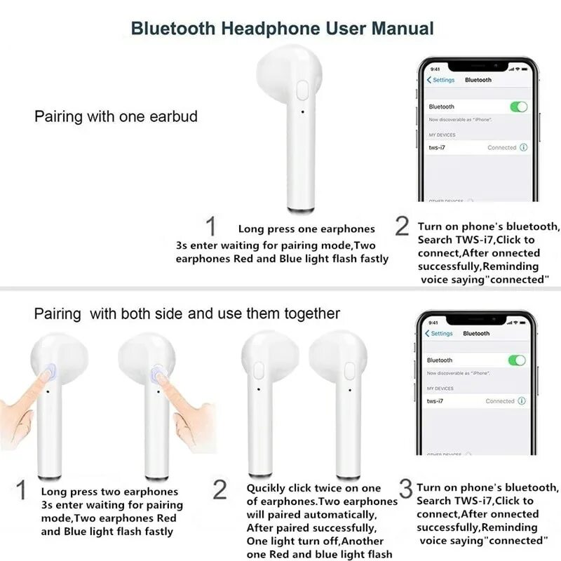 Настройка наушников tws. I7s TWS беспроводные наушники. Блютуз наушники Headset s7-TWS 5.0. Наушники TWS Pro user manual. TWS i7s v5.0 Bluetooth.