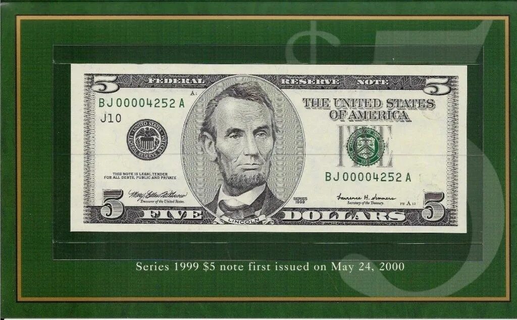 Доллар 1999 года. 5 Долларов 1999. Пять долларов 1999 года. Доллары 1999 года выпуска. 117 долларов в рублях