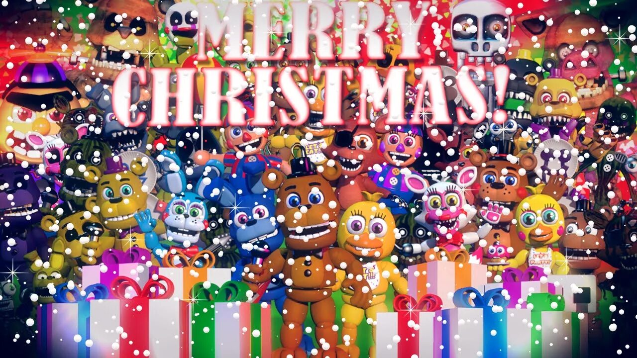 Фнаф ворлд на пк. FNAF World обложка. ФНАФ Christmas персонажи. FNAF World надпись. ФНАФ ворлд заставка.