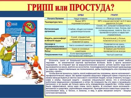Памятки грипп орви