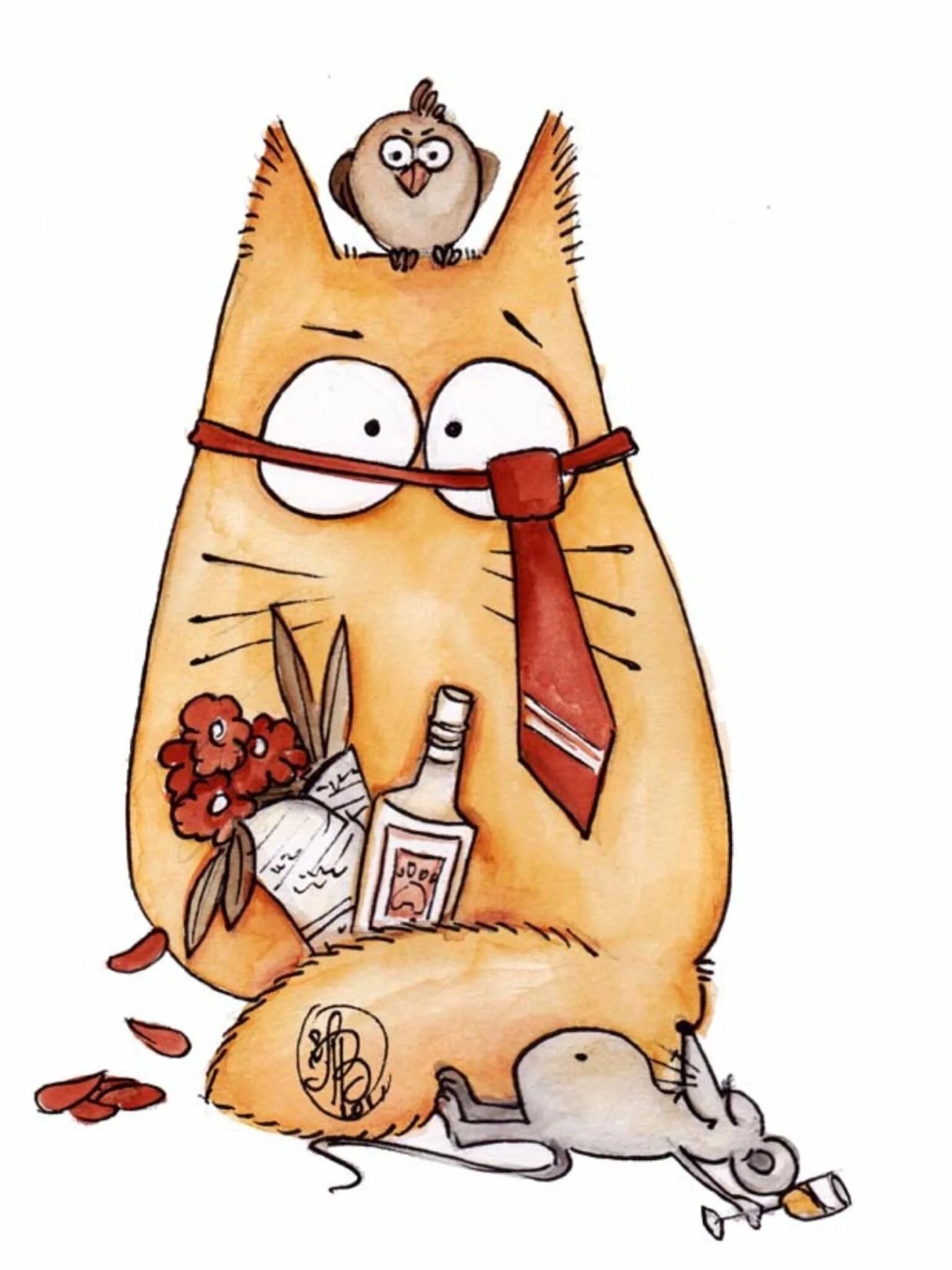 Котики Maria van Bruggen. Смешные коты Марии Ван Брюгген. Рисованные коты Марии Ван Брюгген. Смешные открытки с котом