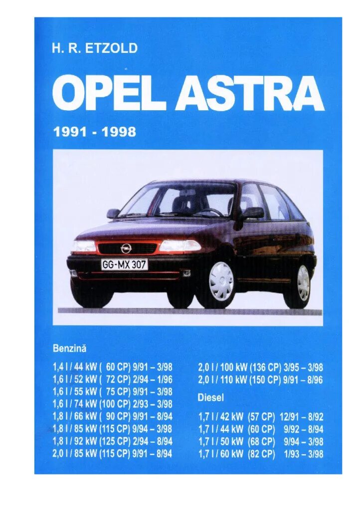 Opel Astra f manual. Opel Astra f 1997 технические жидкости.