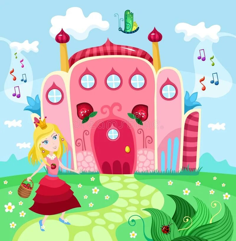 Маленькая принцесса замок. Домик принцессы. Замки розовые для детей. Замок принцессы вектор. Розовый замок вектор.