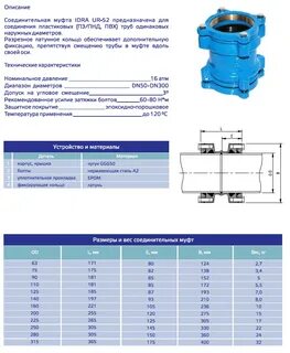 Муфта соединительная для труб размеры