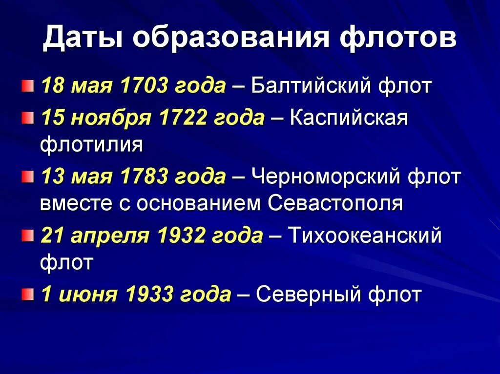 Дата образования судов. Дата образования вмф. формирования вмф.
