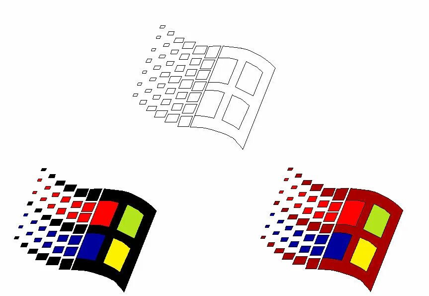 Как распечатать картинку виндовс 10. Виндовс 3.1 значок. первый значок windows. старый логотип виндовс. первый логотип windows.