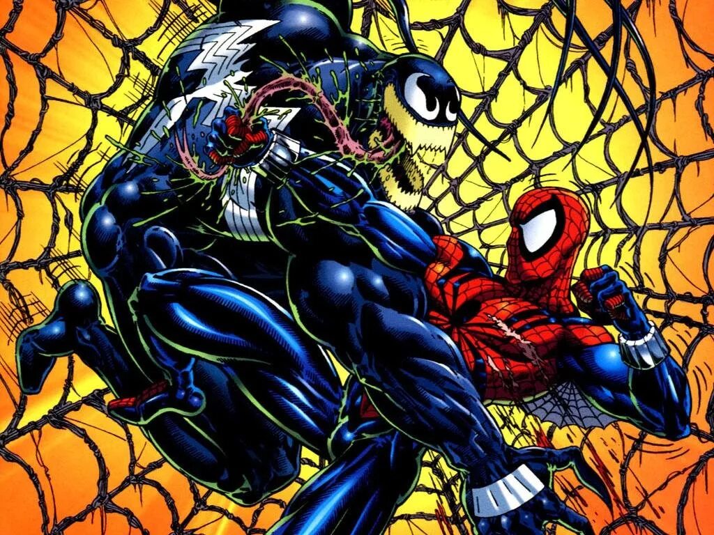 Паука комикс. Spider man Веном. Человек паук против Венома. Человекпаукпротьввенома. Веном vs человек паук.