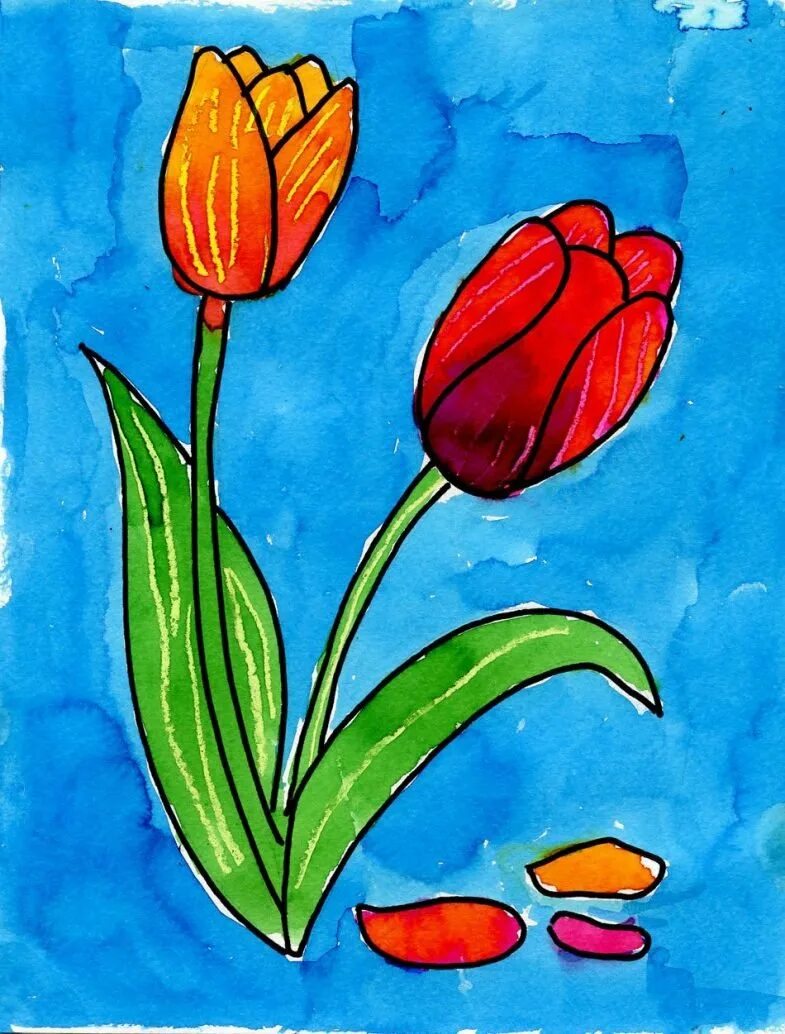 Тюльпаны рисунок. Детские рисунки цветы. Цветы для рисования детям. Тюльпаны красками для детей. Нарисовать рисунок тюльпаны