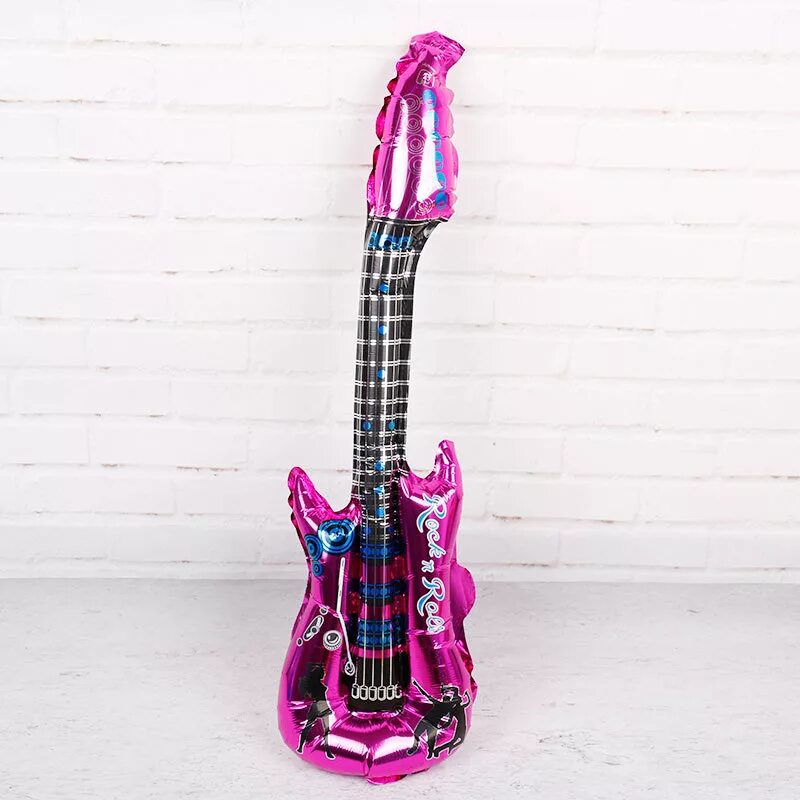 Воздушный шар гитара. Игрушечная гитара fun party. Гитара фольга. Надувные музыкальные инструменты. Воздушный шар саксофон.