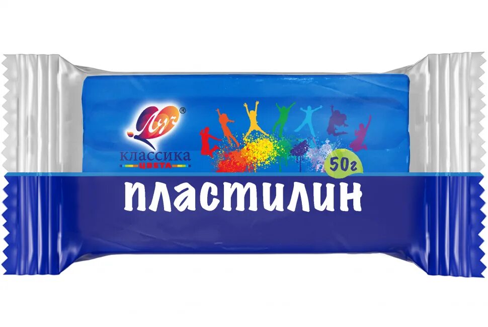 Пластилин классический Луч "классика", 50 гр., ассорти, 6 цветов, 25с 1531-08. Пластилин Луч. Синий пластилин.