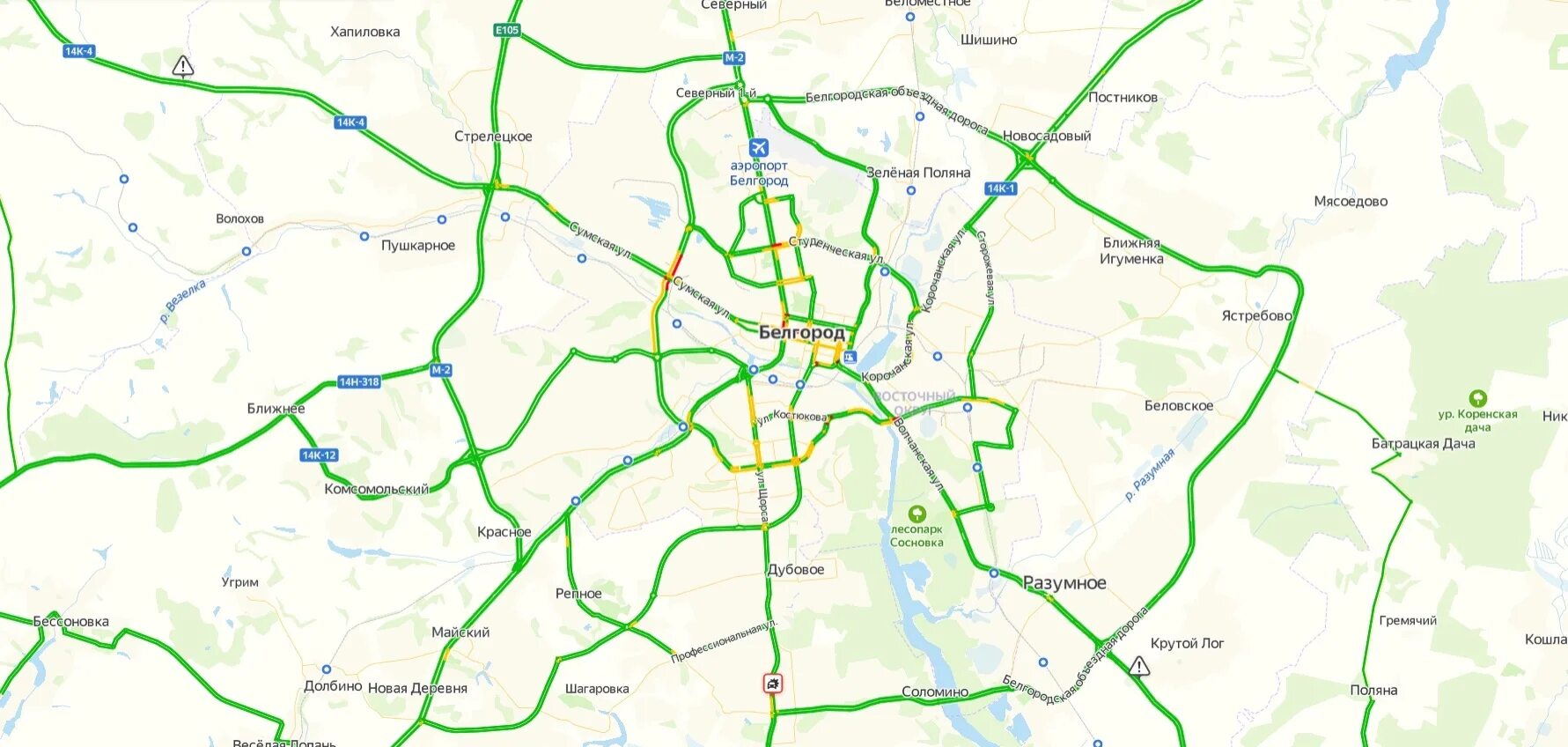 Пробки Белгород. Белгород пробка Новосадовый.