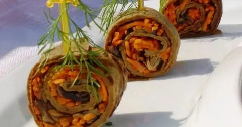 Рулетики из печени с морковью