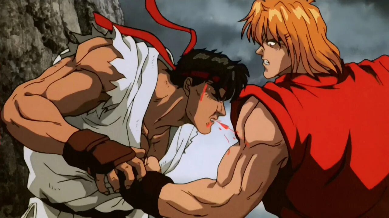 X 2 the animation. Уличный боец 2 1994 Рю. Кен и Рю стрит Файтер 2. Street Fighter Рю и Кен.