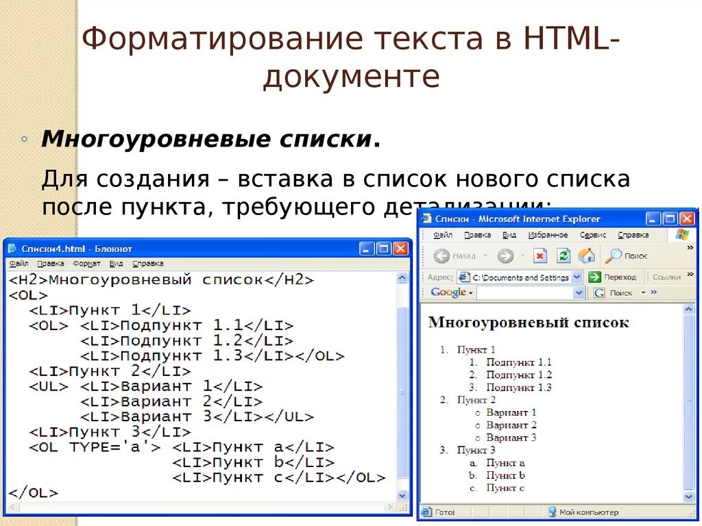 Как вложить список в список. Как создать список в html. Многоуровневый список в html. Список в списке html. Двухуровневый список html.