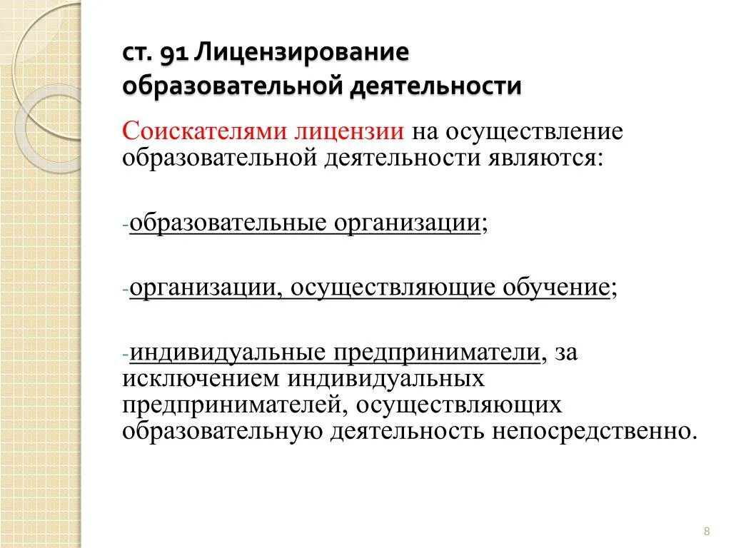 Образовательная деятельность индивидуального предпринимателя