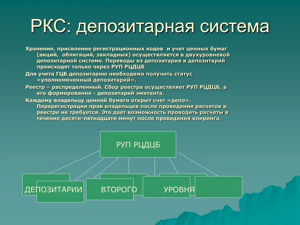 Депозитарная система. Виды депозитариев. Депозитарная деятельность.