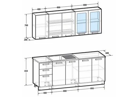 Стандарты шкафов кухни