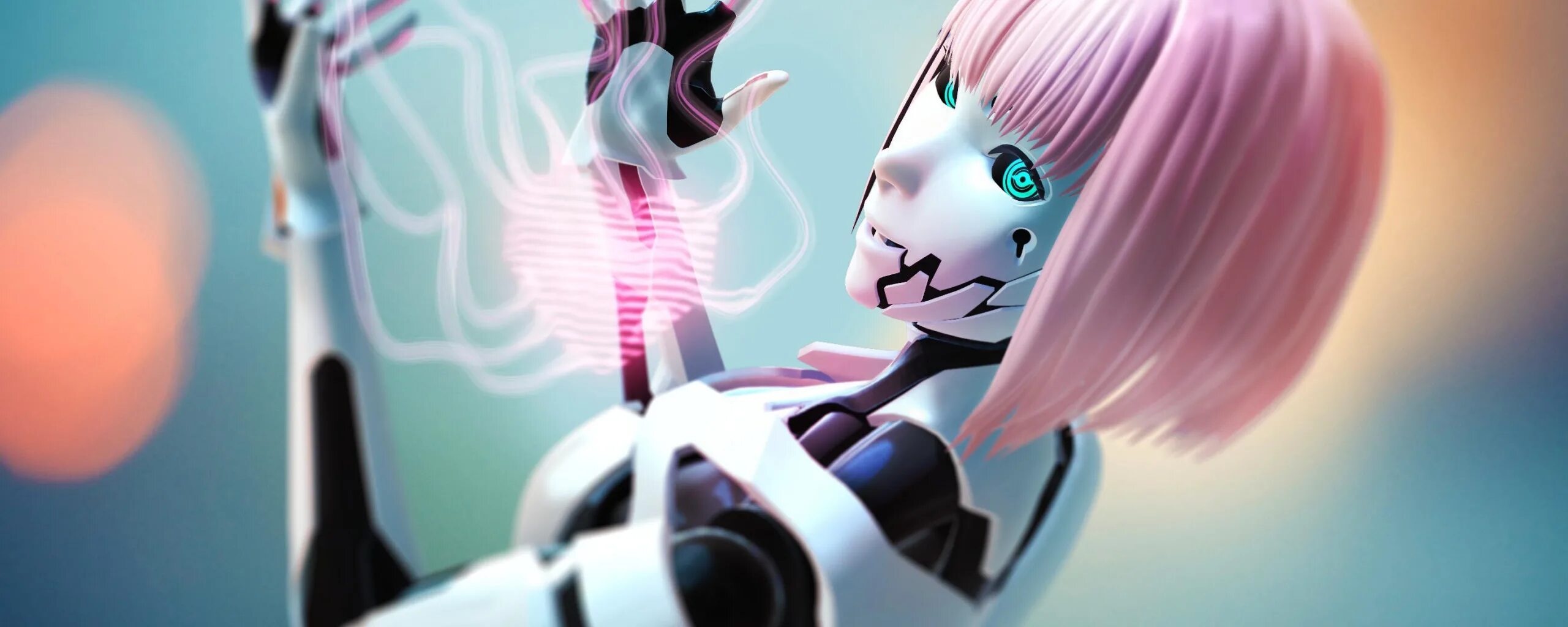 Моя девушка робот 2024. Девушка робот розовая. Робот с волосами. Девочка робот с розовыми волосами.