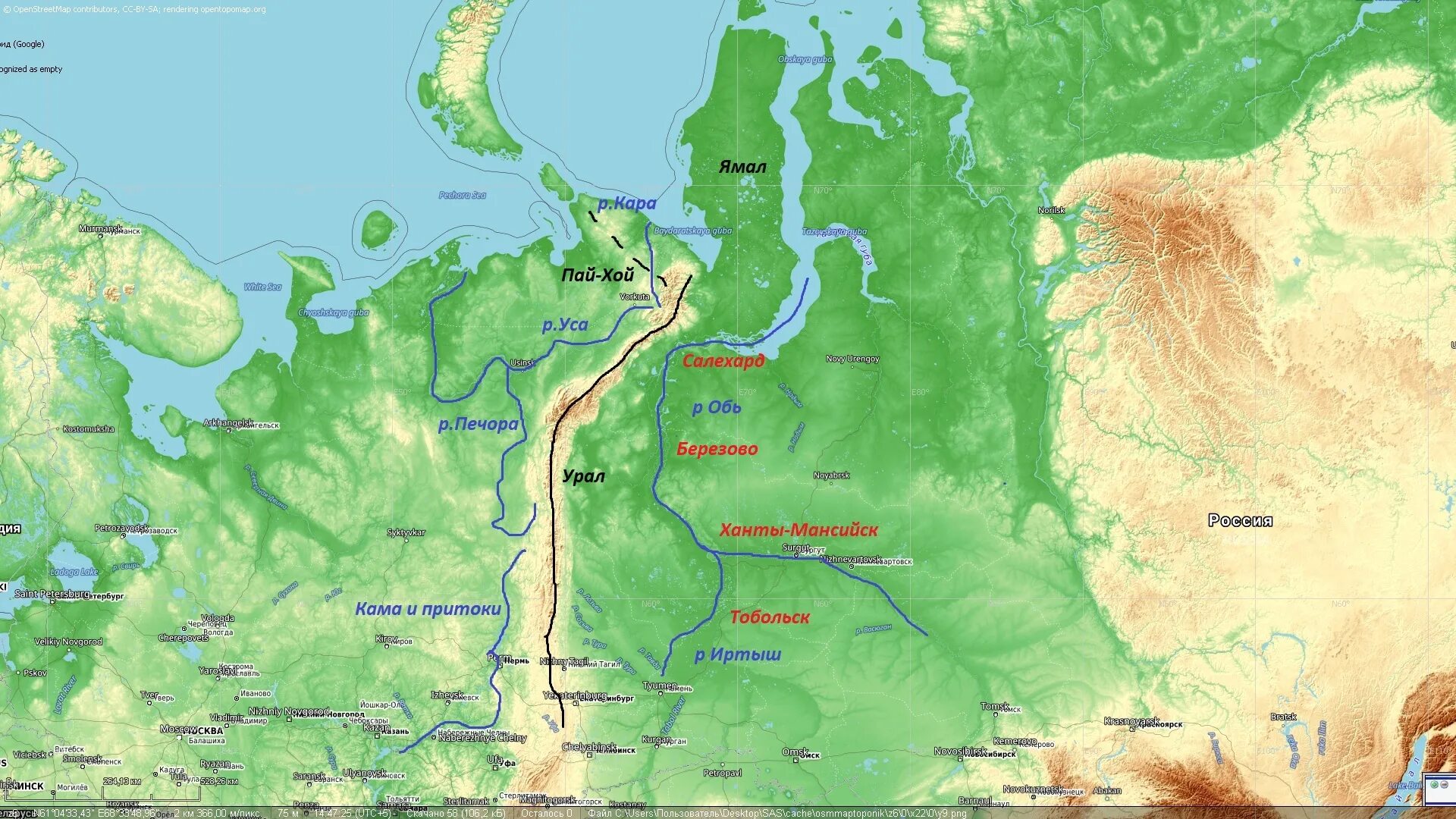 уральские горы физ карта. уральский хребет физическая карта. уральские горы гора народная на карте. хребет пацхой на карте россии. физическая карта уральских гор.
