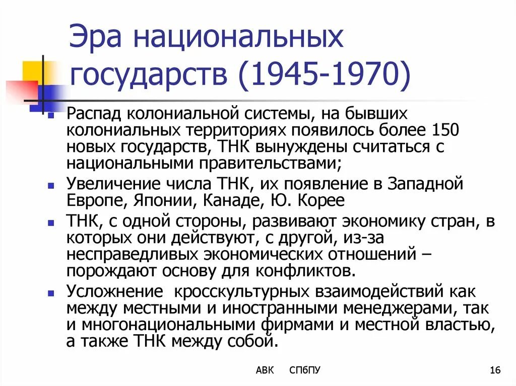 Эра национальных государств. Страны 1945.