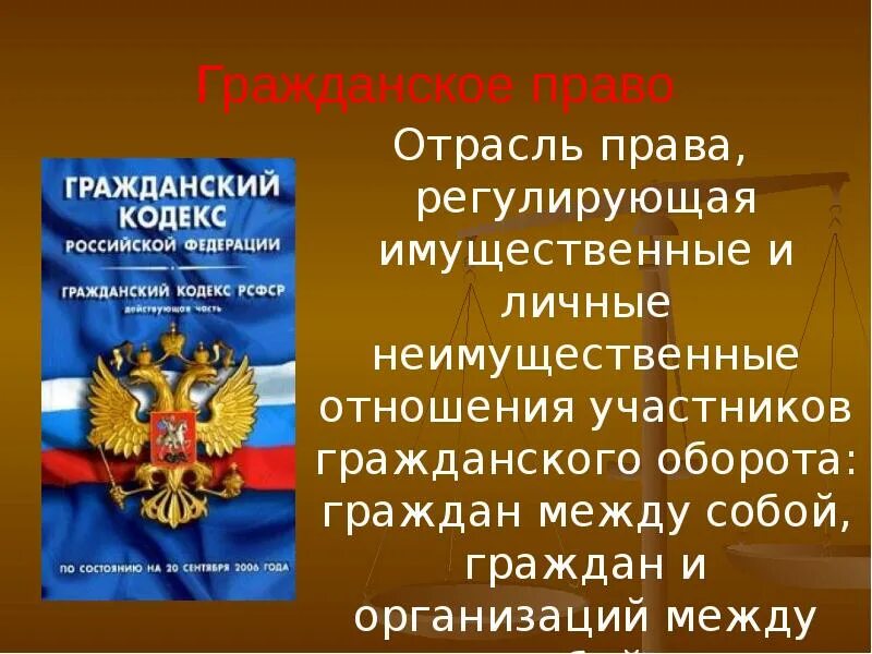 Что регулируется гражданским правом. Гражданское право. Презентация по гражданскому праву. Презентация на тему гражданское право.