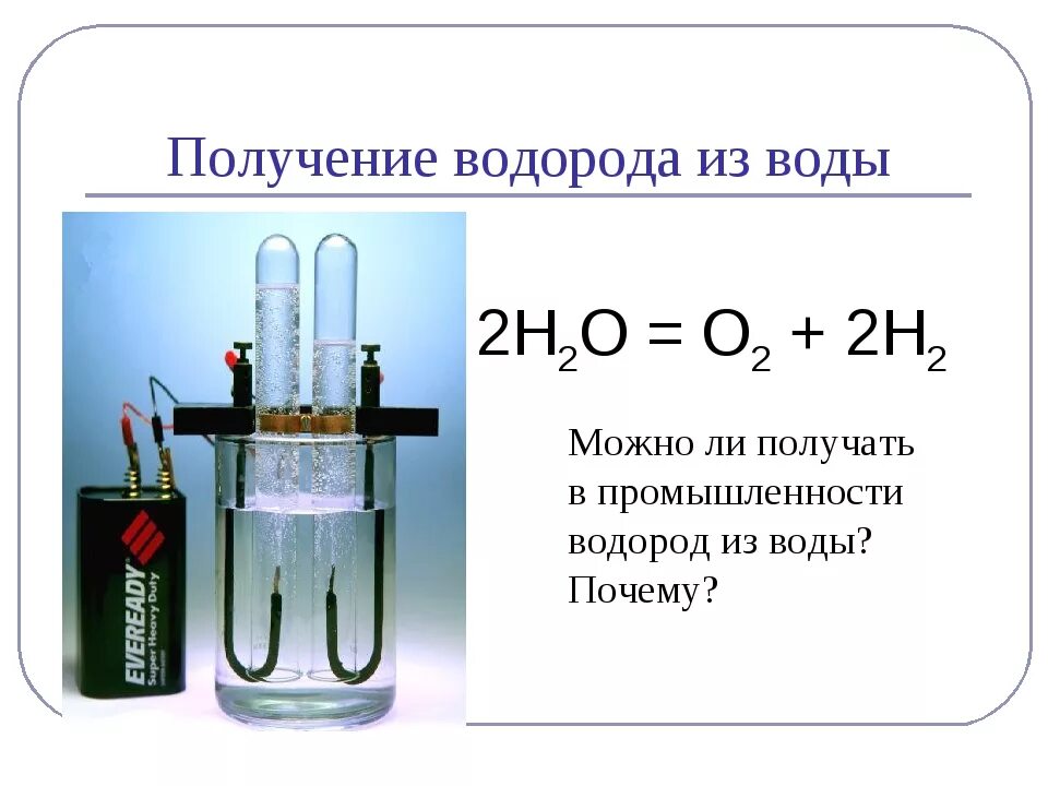 Электролизер химия схема. Электролиз воды получение водорода. Схема промышленного производства водорода электролизом. Лабораторный способ получения водорода.