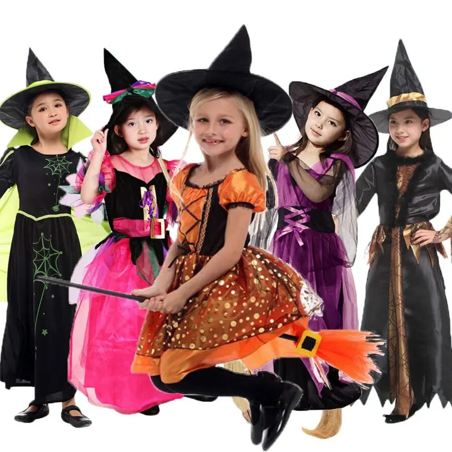костюм ведьмы детский. детские костюмы на хэллоуин. костюмы на хэллоуин для детей. платье ведьмочки на хэллоуин для девочки. детские костюмы на хэллоуин.