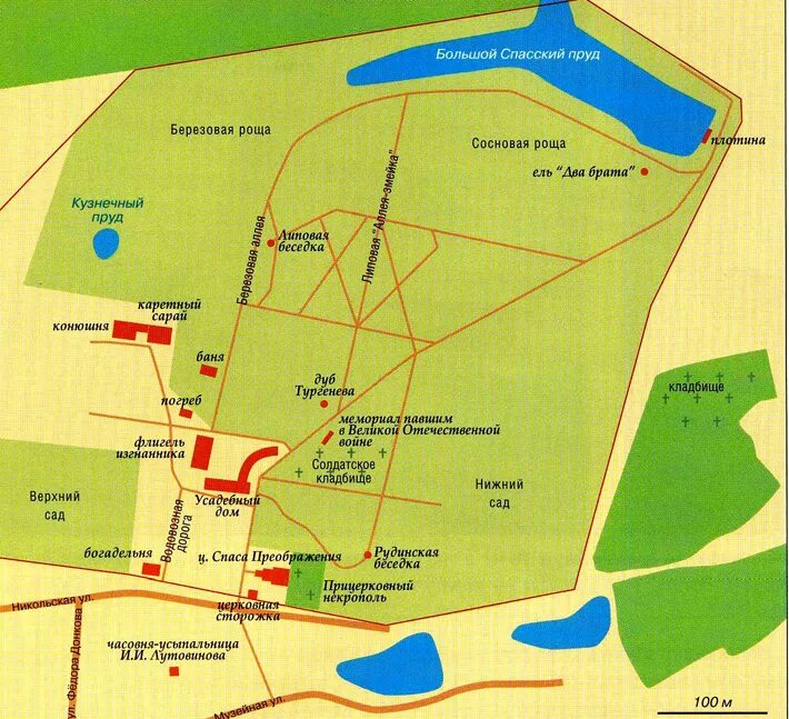Тургенева добраться. Спасское Лутовиново карта усадьбы. Спасское-Лутовиново усадьба Тургенева на карте. Карта парка Спасское Лутовиново. План усадьбы Спасское-Лутовиново.